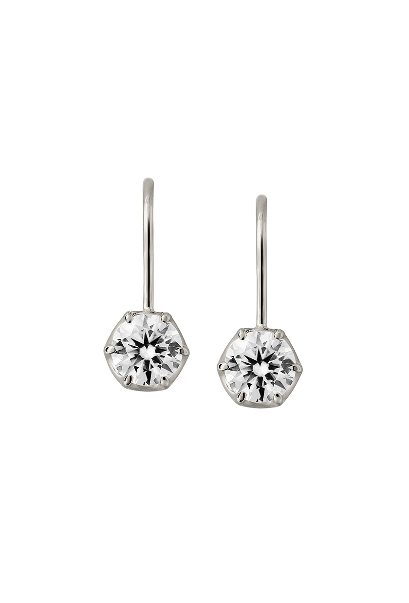 Cecilia Earrings in Moissanite, Sterling Silver