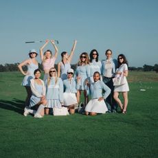A group of women model Malbon x HVN's golfwear collection at The Ritz Carlton Bacara. 