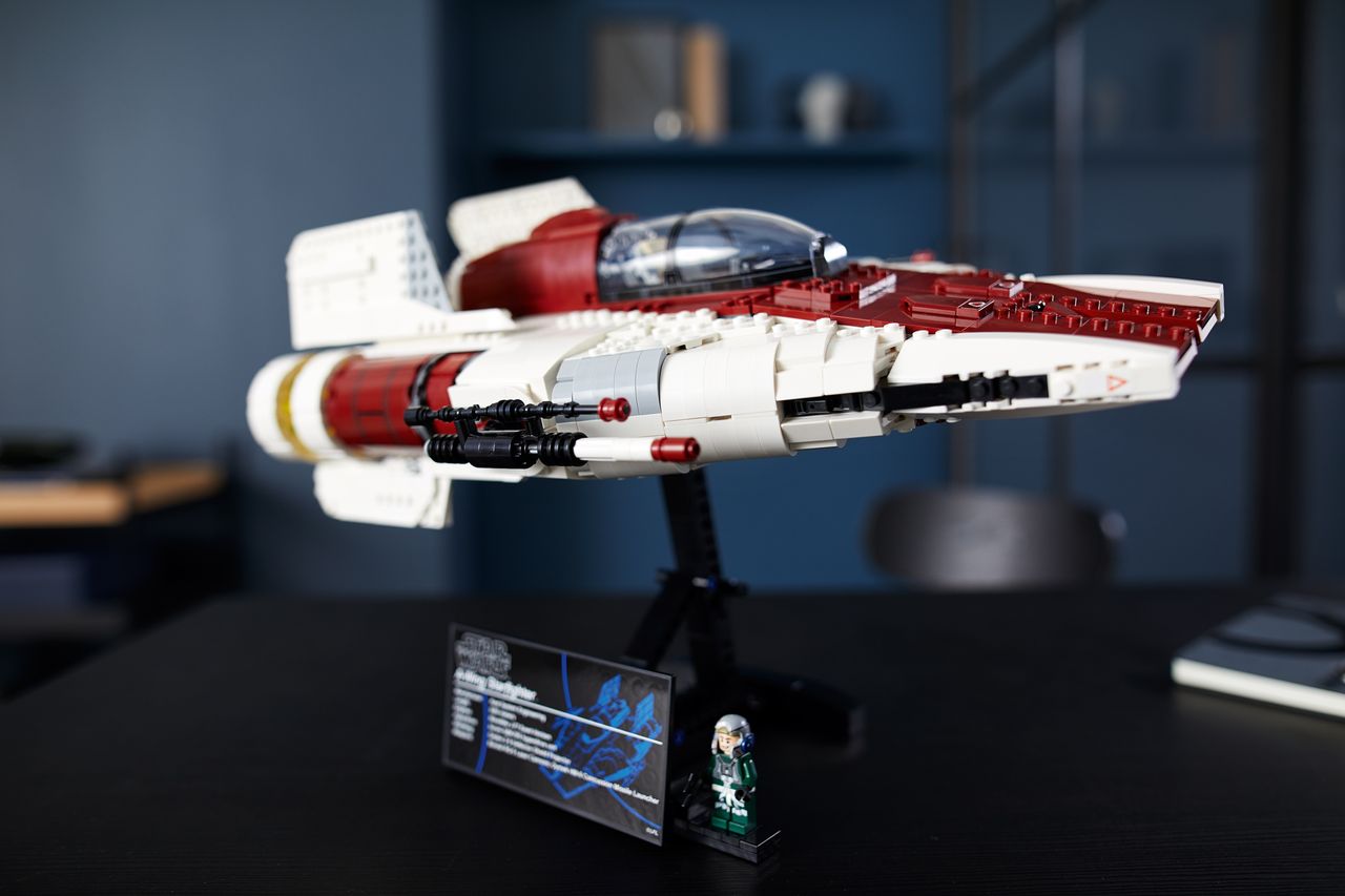 The Lego Star Wars UCS A-wing Starfighter, released in 2020, is an iconic ship from "Star Wars Episode VI: The Return of the Jedi."