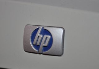 HP logo on a printer