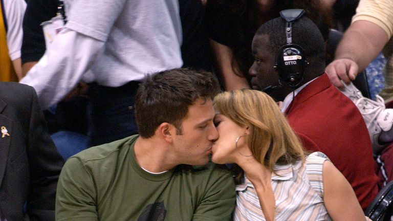 los angeles may 11 file photo actor ben affleck l and his fiance actresssinger jennifer lopez attend the los angeles lakers v san antonio spurs playoff game at the staples center may 11, 2003 in los angeles, california lopez and affleck postponed their wedding, which was scheduled for this weekend, and has now reportedly spit up, possibly temporarily photo by vince buccigetty images