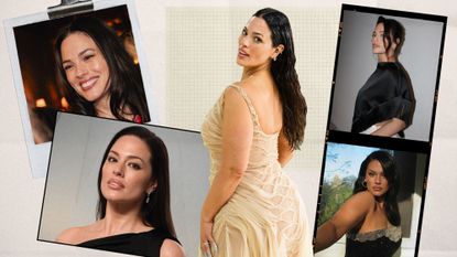 Photo collage of Ashley Graham in polaroids and film strips