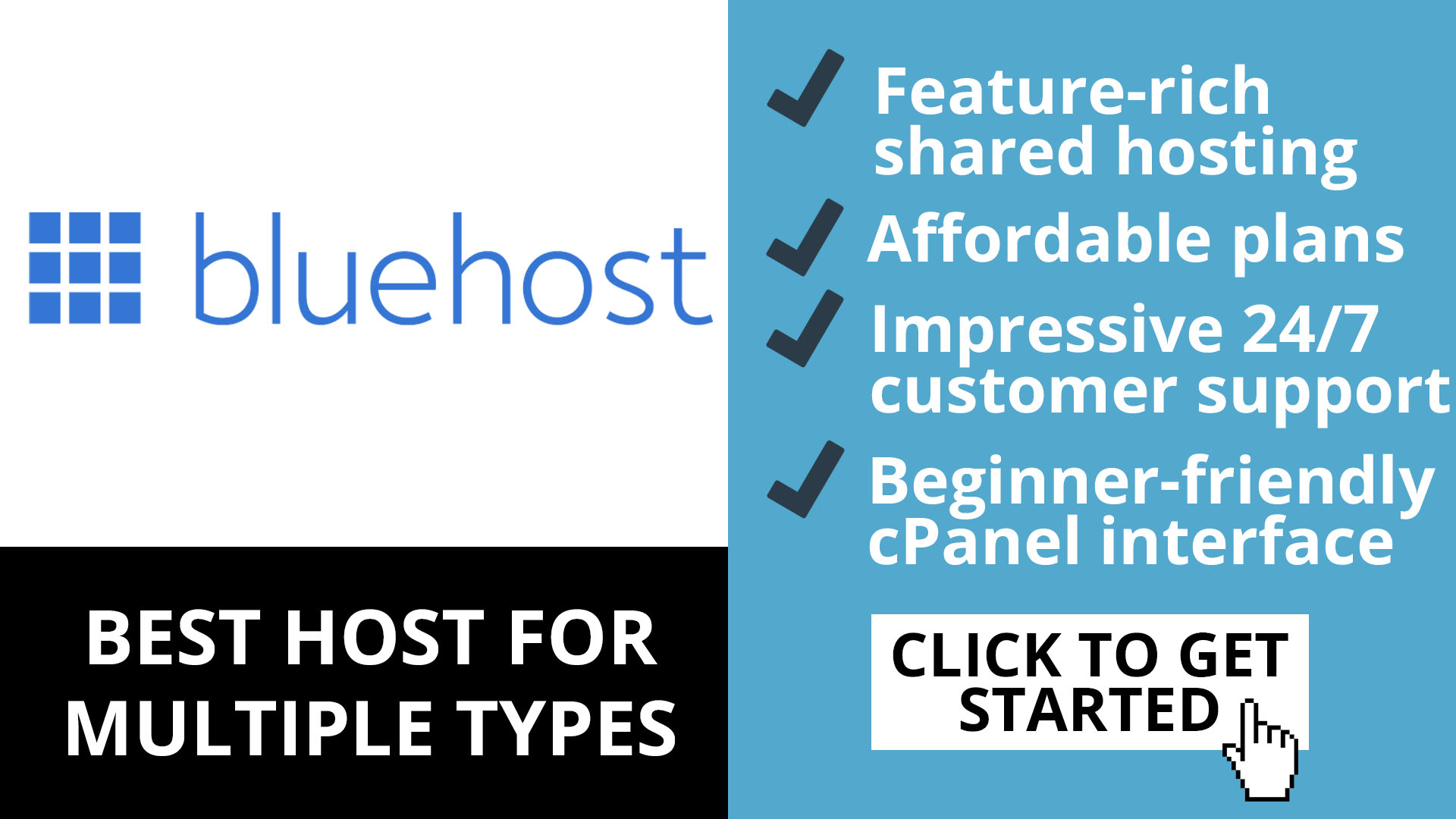 Bluehost logo and guide info