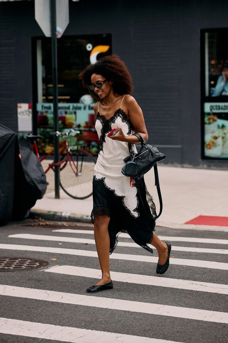 NYFW S/S 26 street style: lace