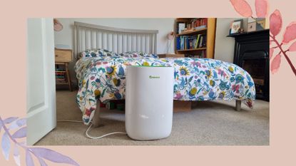 MeacoDry ABC 12L dehumidifier in a bedroom during testing