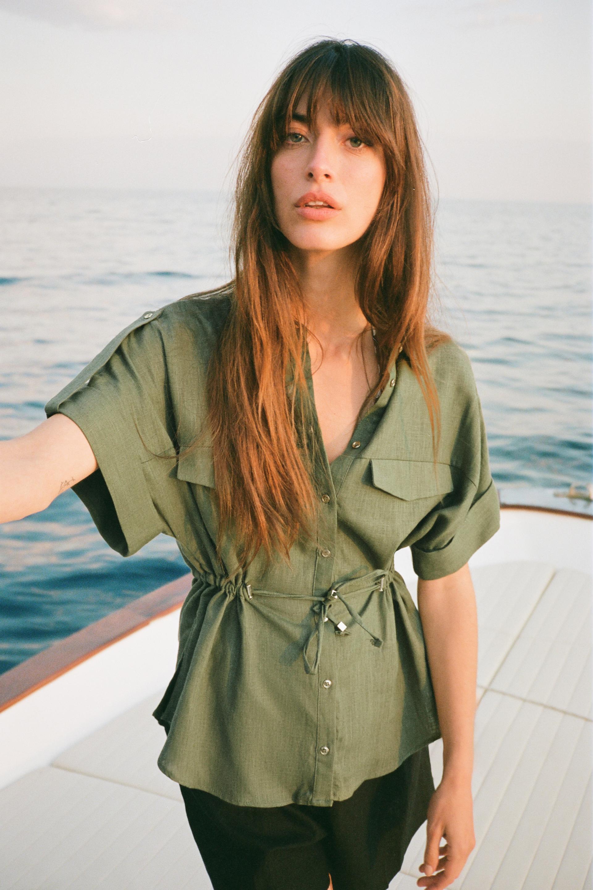 ZARA, Linen Safari Shirt