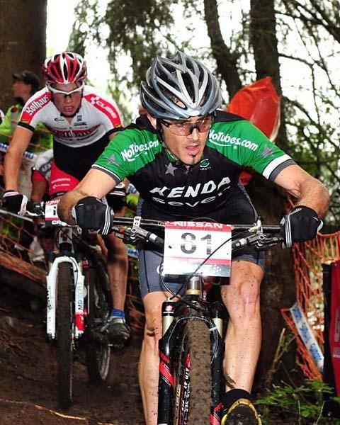 Michael Broderick (Kenda-Seven-No Tubes) has no trouble with the steep trails.