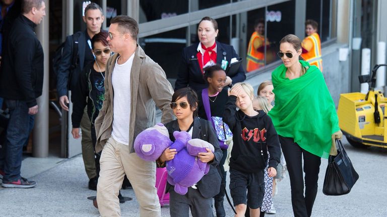 Brad Pitt, Angelina Jolie and their children