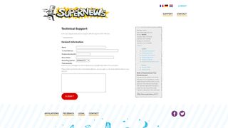 SuperNews' web support homepage