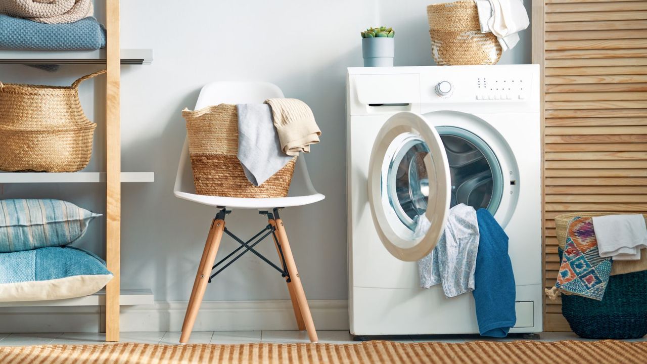 laundry room with a washing machine