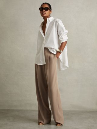 Eden Half-Elasticated Wide Leg Trousers