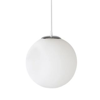 A white round pendant light