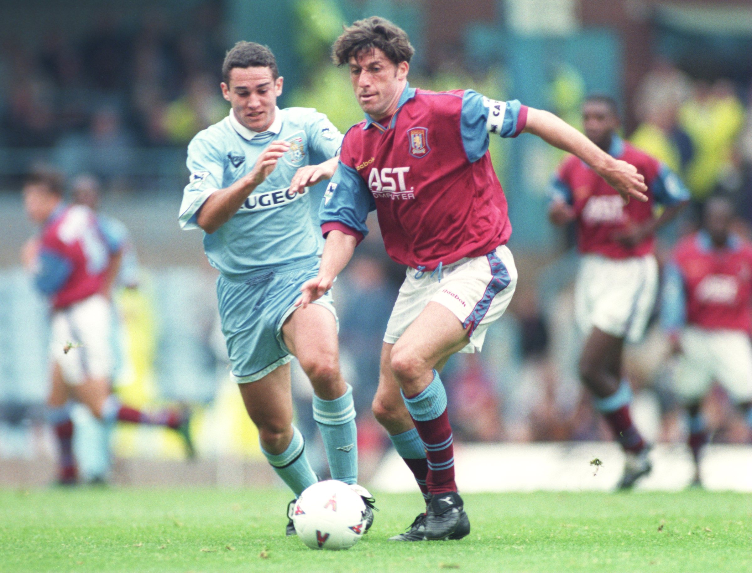 Aston Villa in action for Aston Villa against Coventry City in October 1995.