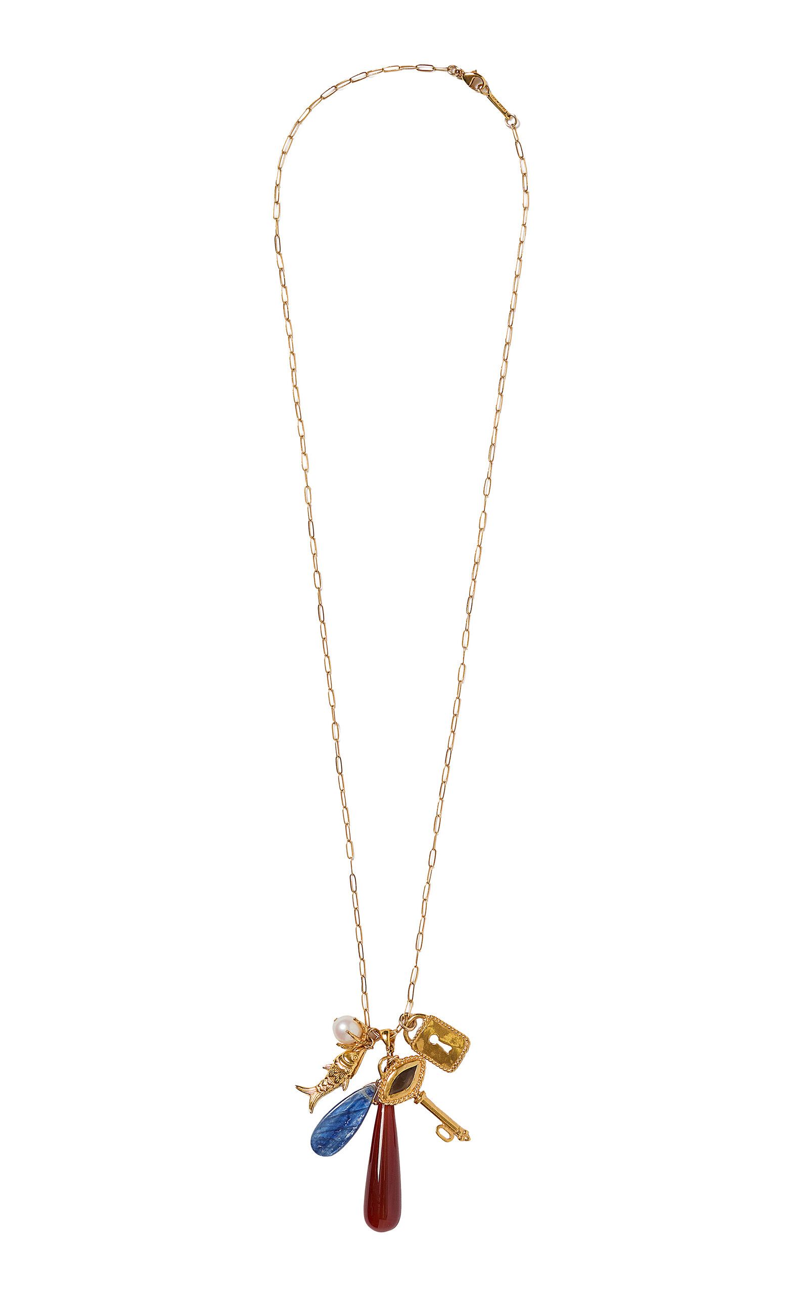 Messina 18k Gold-Plated Agate Necklace