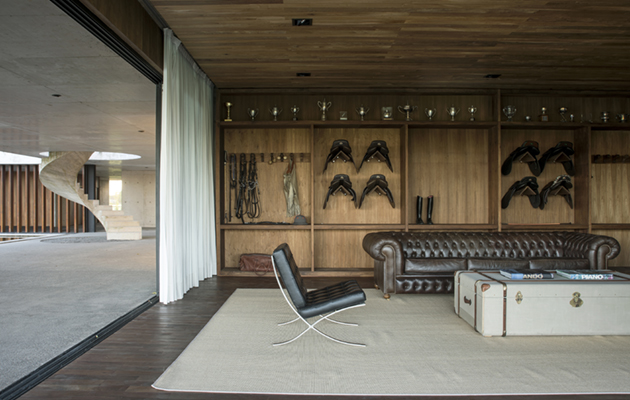 Five-star hotel or tack room? &ldquo;Two basic materials were used for the construction of the whole project: exposed concrete and local hardwoods. These materials were chosen because of their aesthetic properties, low maintenance and beautiful aging&rdquo;