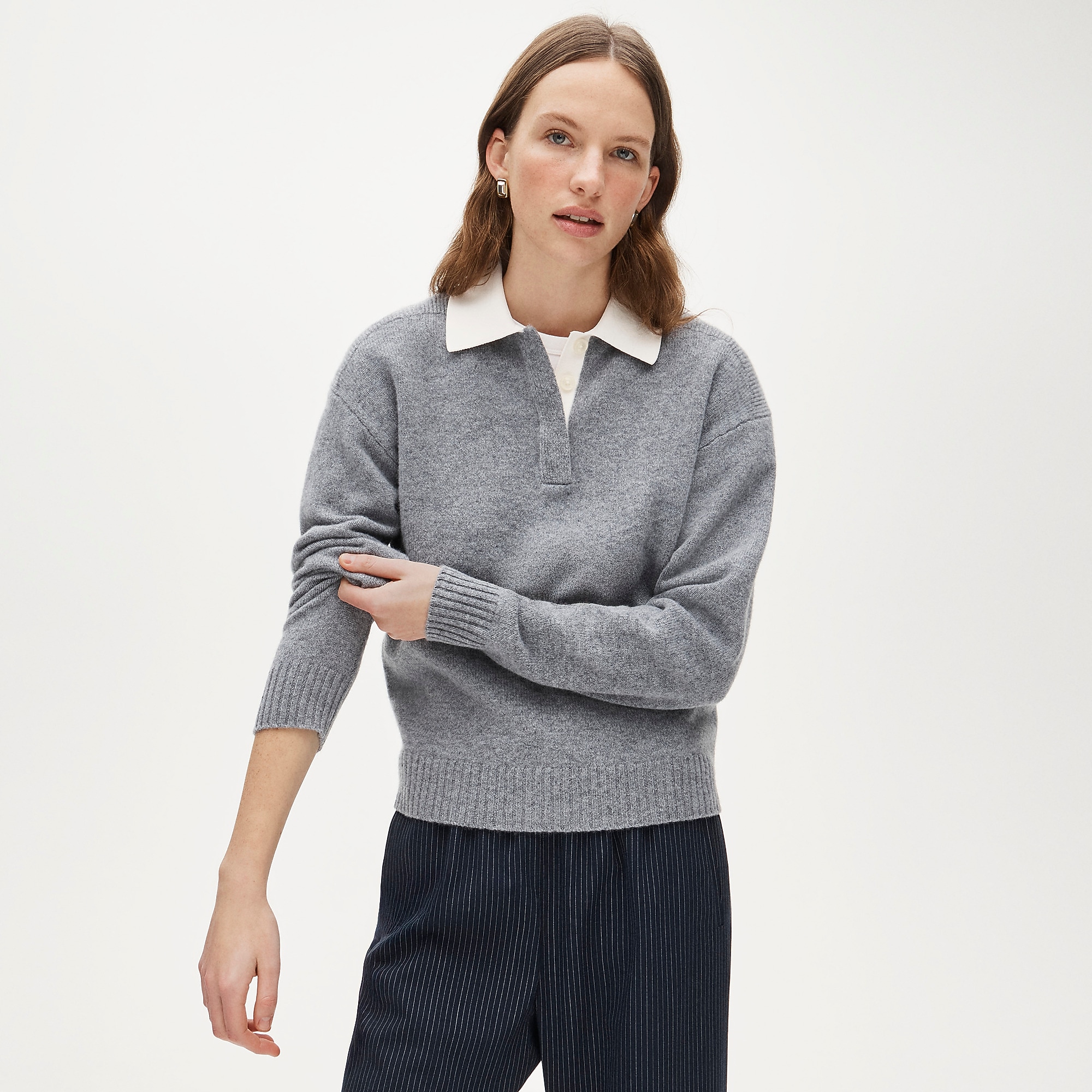 jcrew, Relaxed Sweater-Polo in Vintage Wool