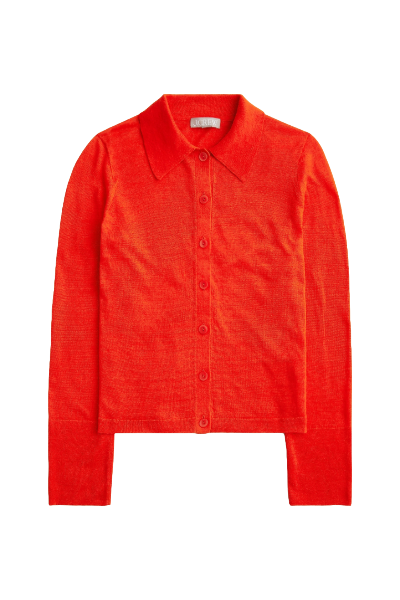 J.Crew, Collared Button-Up Sweater in Linen