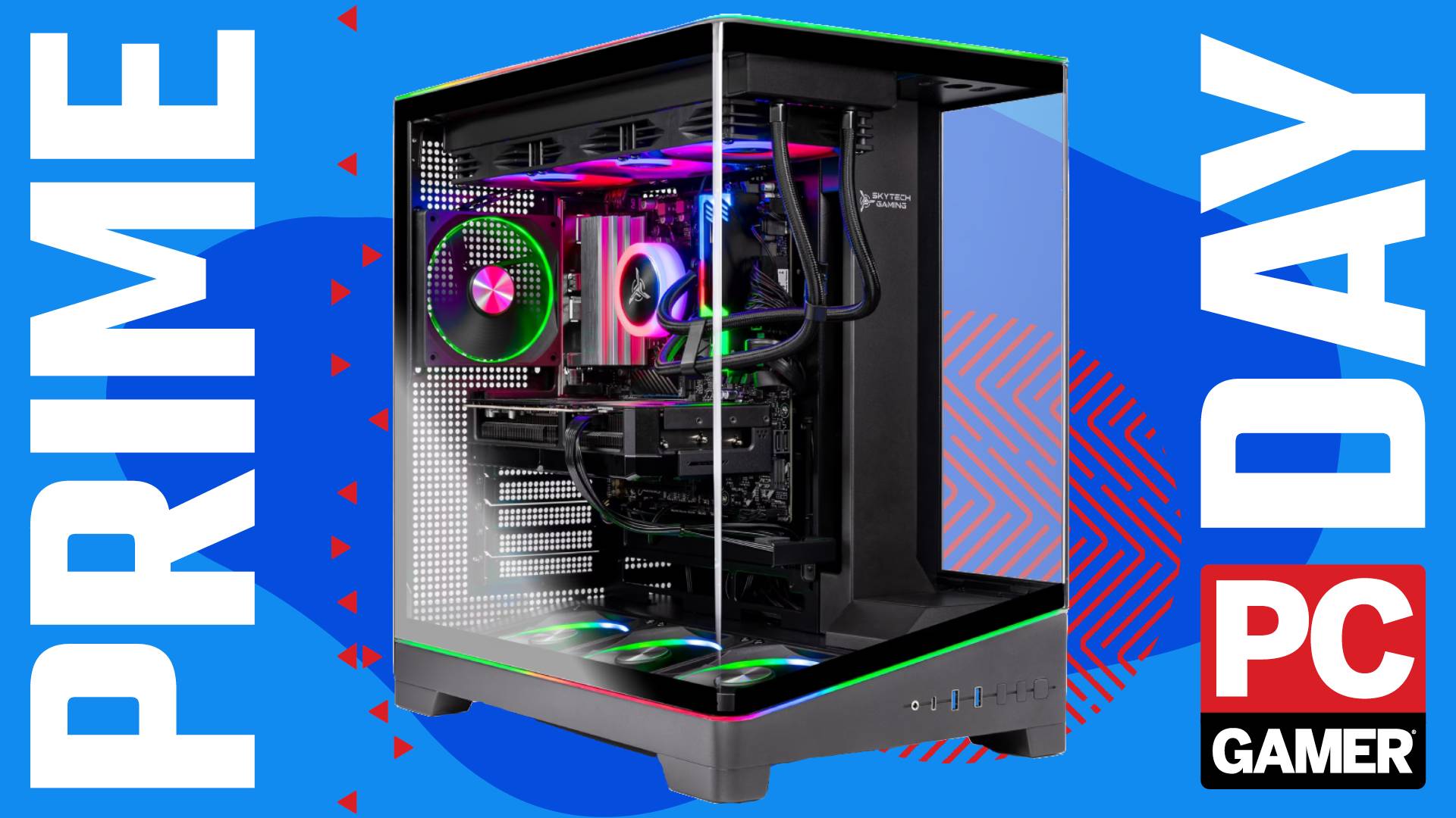The Skytech Gaming Harpy Gaming PC floats in the funky PCG Prime Day deal void.