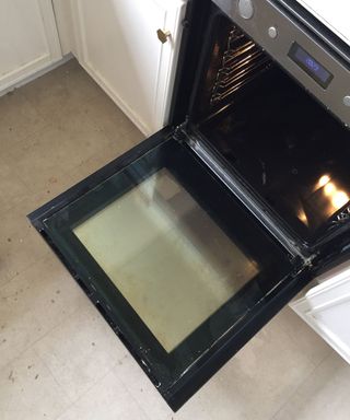 oven after being cleaned with a tiktok hack