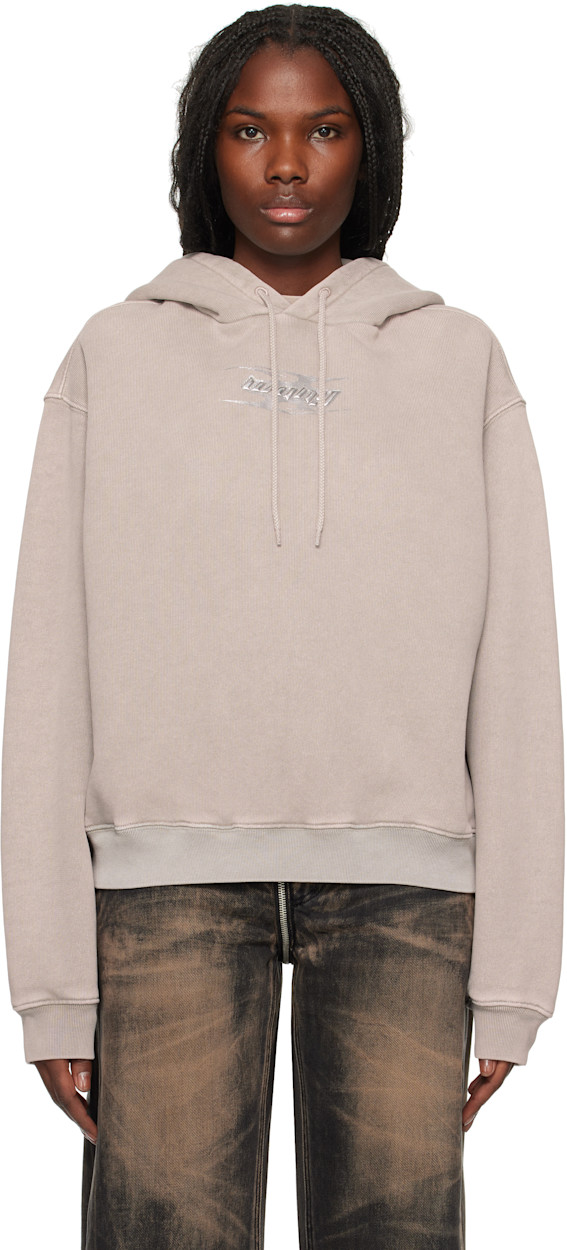 Taupe Blade Logo-Embossed Hoodie