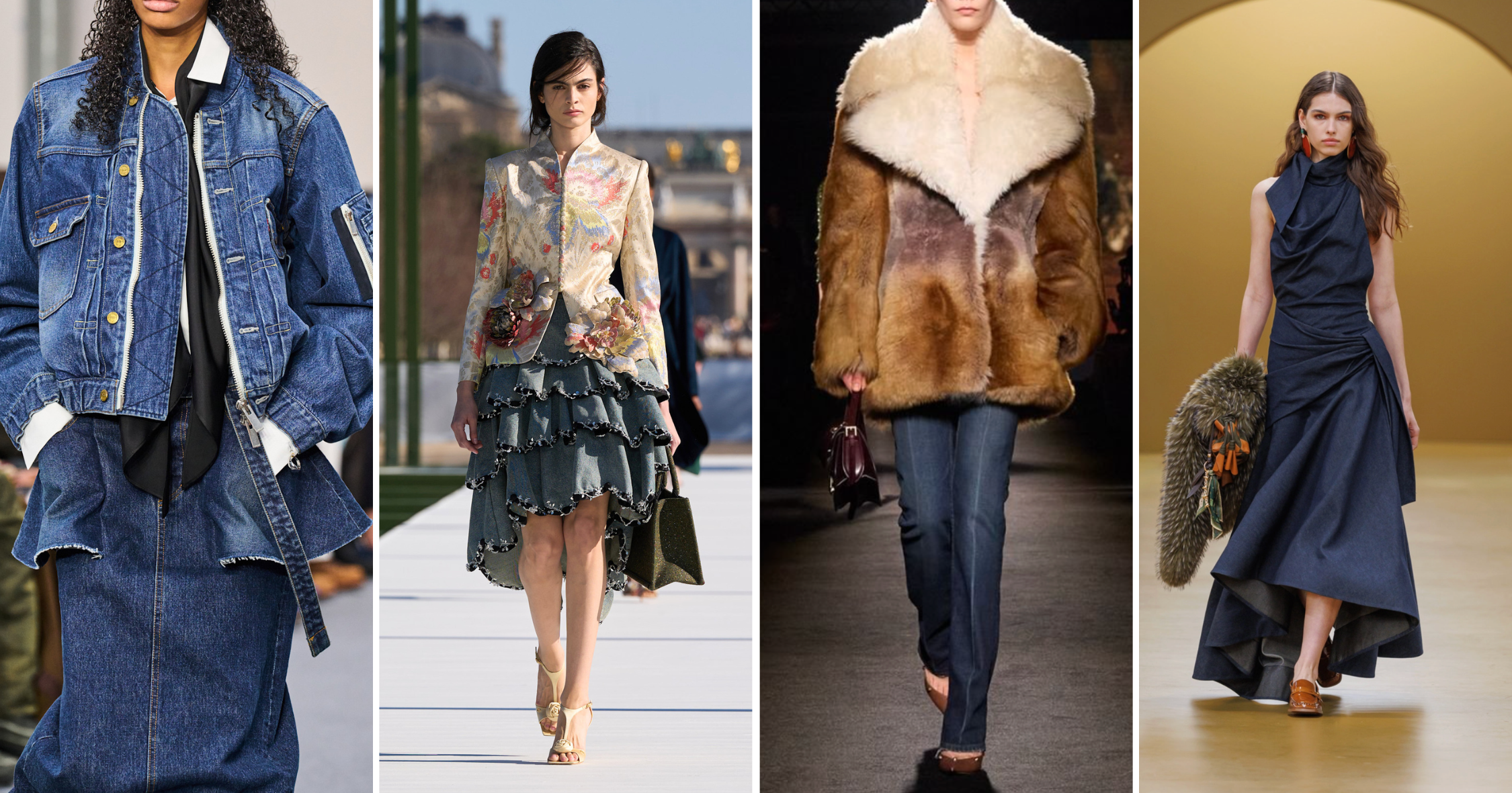 AW26 denim trends from ruffled skirts to straight-leg dark jeans