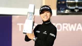 Lydia Ko with the trophy after winning the 2022 BMW Ladies Championship