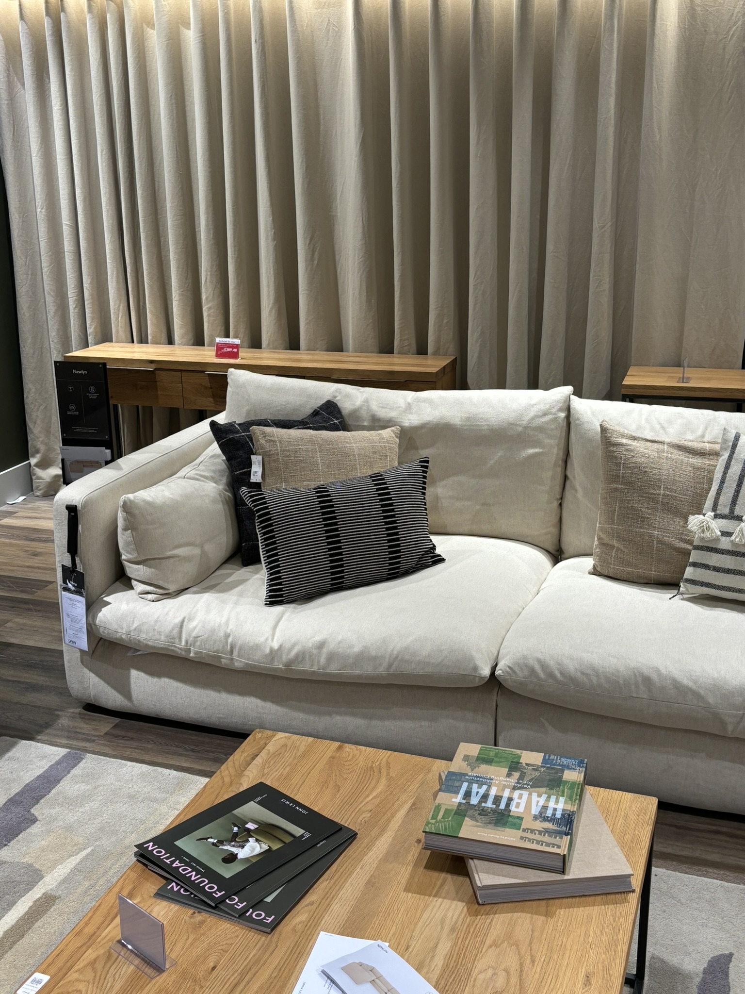 Newlyn sofa in John Lewis showroom