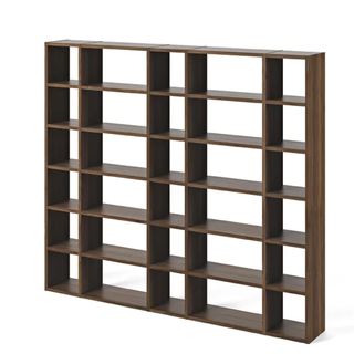 walnut effect open bookcase