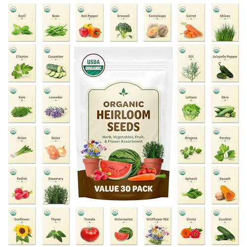 Back to the Roots 100% Heirloom Rescued Seeds, Variety Pack, 30ct of Organic Veggies, Herbs &amp;amp; Flowers to Prevent Waste (assortment Varies)