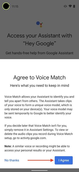 Set Up Google Assistant Voice Match Step 6