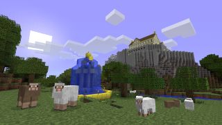 How to install Minecraft mods - some sheep around a fountain
