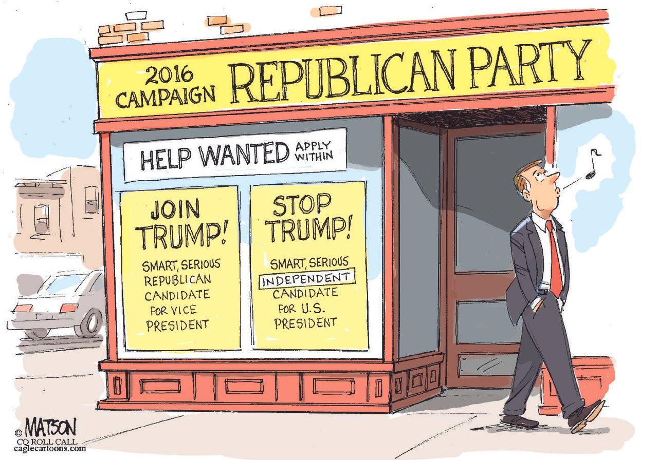 Political Cartoon U.S. GOP Trump 2016