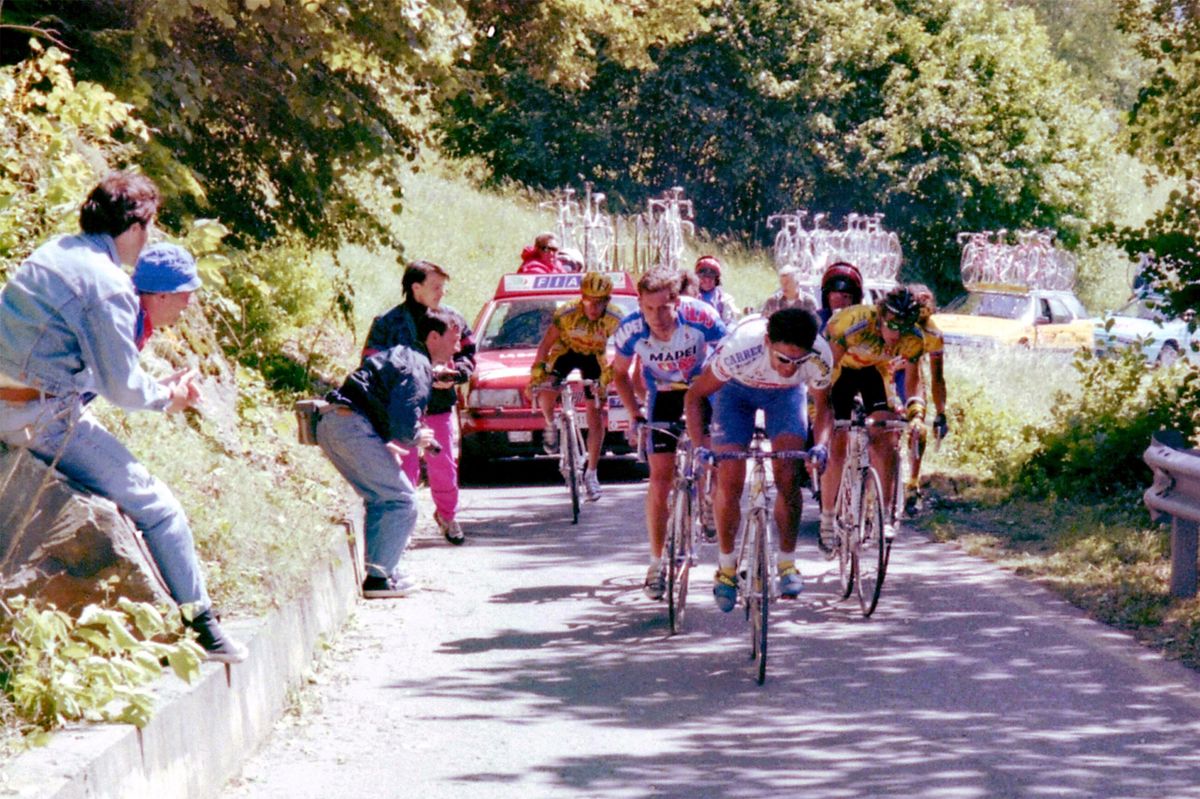 Claudio Chiappucci in another group on the climb