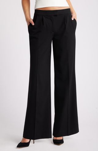 Pleated wide leg pants