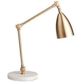 Gold Adjustable Task Desk Lamp with Marble Base