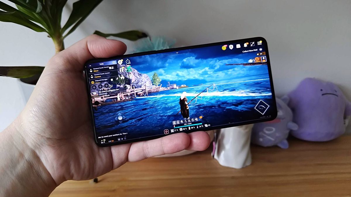 Asus ROG Phone 9 Pro with Black Desert Online gameplay on screen