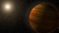 An illustration of the newly discovered exoplanet Gaia23bra b