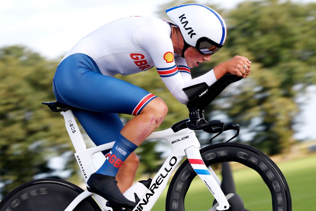EMMEN NETHERLANDS SEPTEMBER 20 Joshua Tarling of Great Britain sprints during the 29th UEC Road Cycling European Championships 2023 Elite Mens Individual Time Trial a 295 km race from Emmen to Emmen UCIWT on September 20 2023 in Emmen Netherlands Photo by Bas CzerwinskiGetty Images
