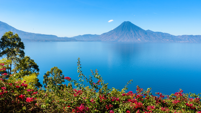 A view across Lake Atitlan in Guatemala