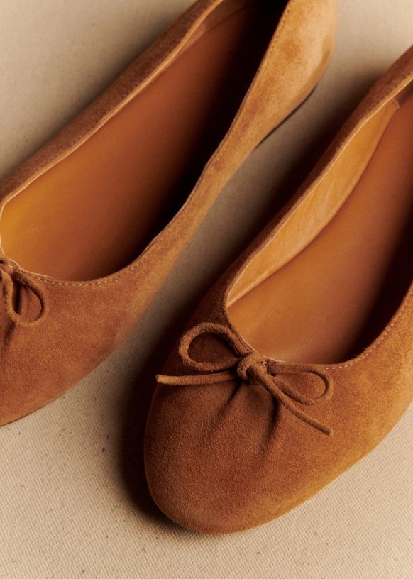 Agathe Low Ballerinas - Hazelnut - Goat Leather - S&amp;eacute;zane