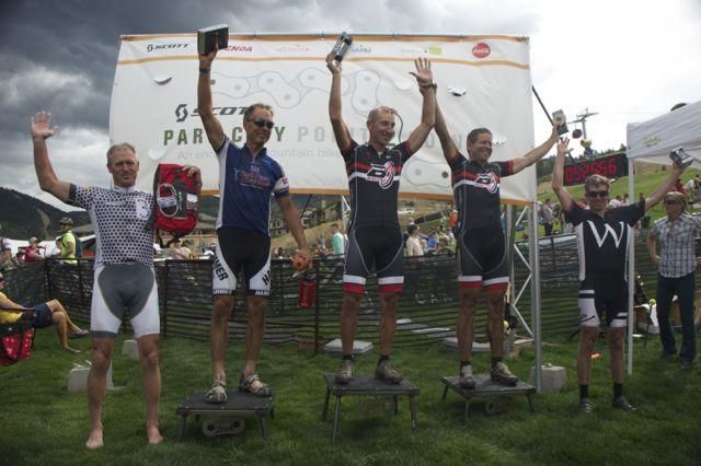 The masters podium at the Park City Point to Point