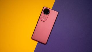 Vivo V50 against colorful background