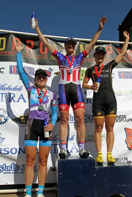 The women's podium