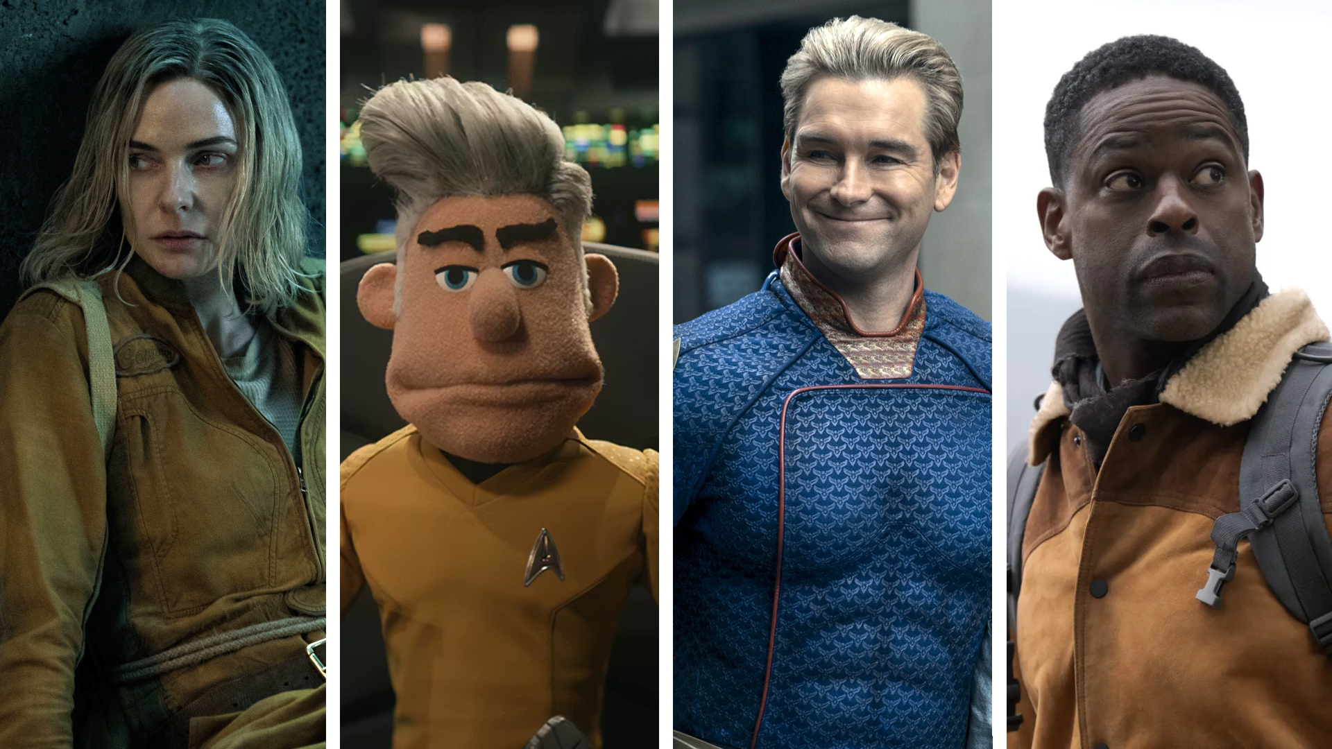 Split image showing four upcoming sci-fi shows in 2026 (L - R): Silo, Star Trek: Strange New Worlds, The Boys, and Paradise.