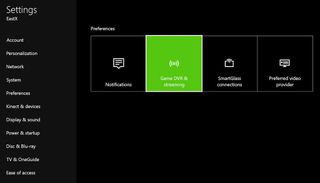 New Xbox One Experience Guide menu Settings menu Preferences