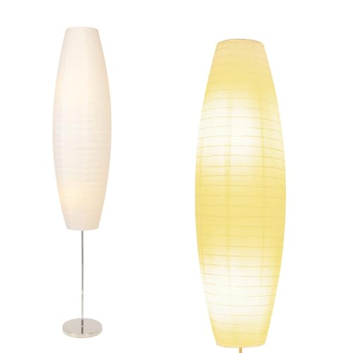 Lianheng Paper Floor Lamp, Rice Paper Lamp for Living Room, Japanese Floor Lamp Rice Shade for Bedroom, Office& Living Room-Beige(oval)