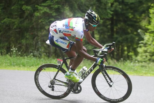 Daniel Teklehaimanot (Orica-GreenEdge) displayed his strength in the breakaway, ultimately netting the KOM jersey