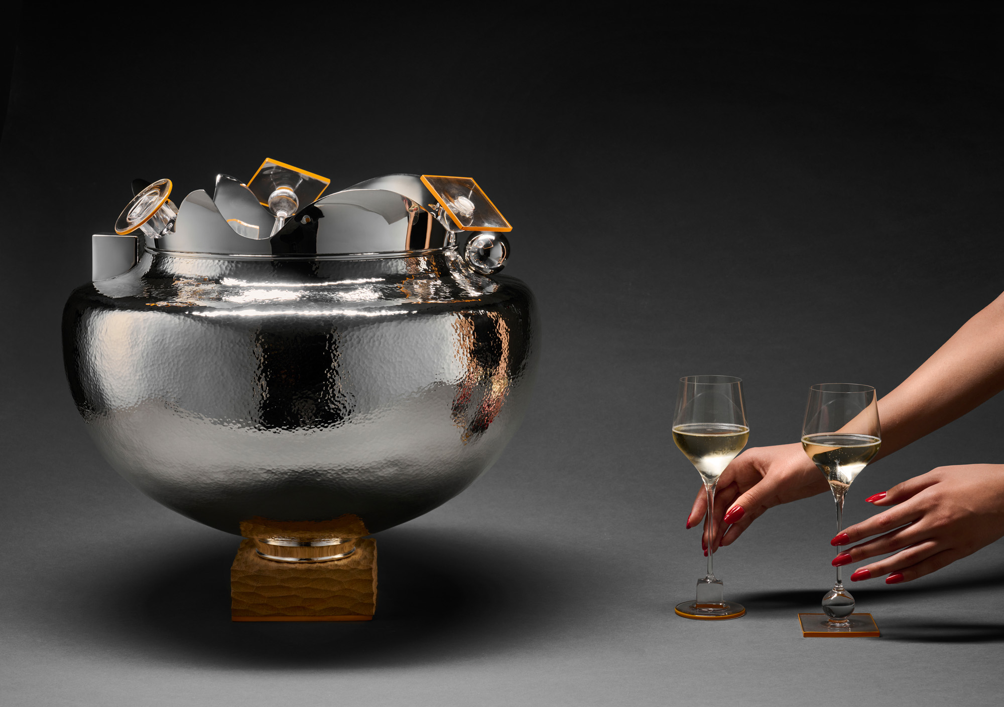 Veuve Clicquot rafrachissoir and bottle by Jacquemus