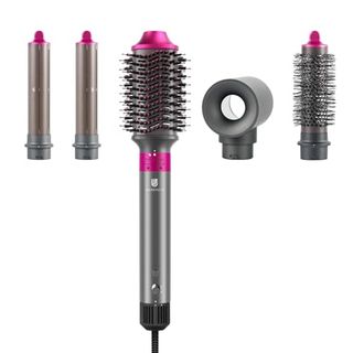 Hair Dryer Brush, Webeauty 5 in 1 One Step Professional Hot Air Brush Set for Fast Drying, Curling Drying, Straightening Combing, Hair Styler [ceramic Coating] [negative Ion] 110000 Rpm (grey+red)