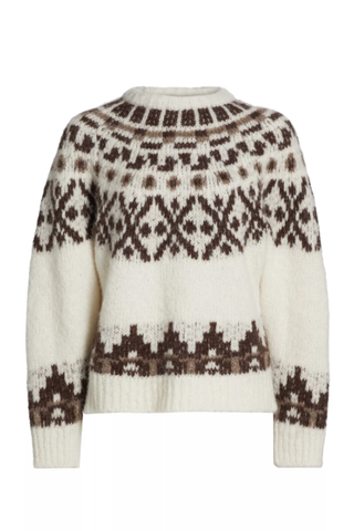 FRAME Fair Isle Alpaca-Blend Crewneck Sweater